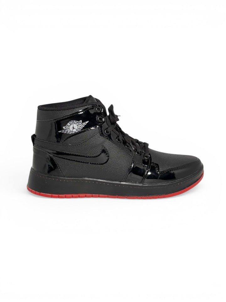 High-Top Sneakers with Red Sole