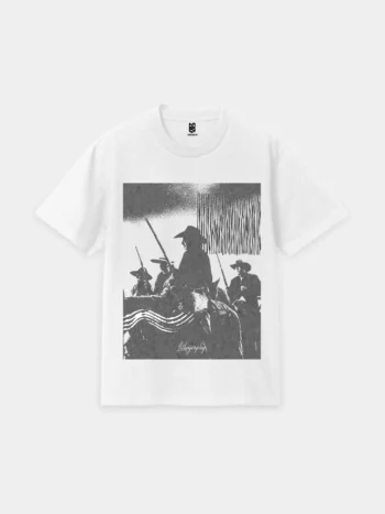 Front view of Vintage Cowboy Regular Fit T-Shirt with western cowboy graphic