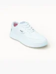 White low-top casual sneakers for men lifestyle view