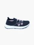 Floral Knit Slip-On Walking Shoes for Women