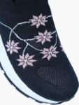 Floral Knit Slip-On Walking Shoes for Women