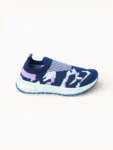 Women’s navy slip‑on sport shoes angled view