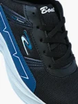 Black sport running shoes pair front angle