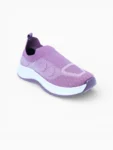 Women’s lilac slip‑on walking shoes pair angled view