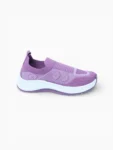 Women’s lilac slip‑on walking shoes pair angled view