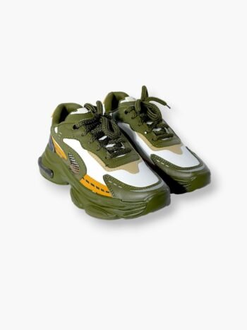 RidgeRunner Olive green & Black Chunky Sneakers with Contrast Panels