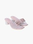 Clear Strap Block Heel Mules for Women
