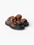 Brown Dual-Strap Comfort Sandals with Buckle Closure