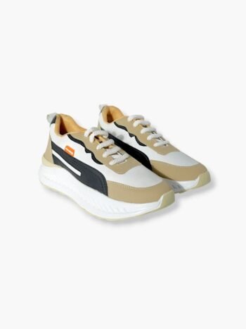 Urban Drift Beige & Black Cushioned Sneakers