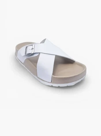 Men comfort sandals single sandal with cross strap buckle
