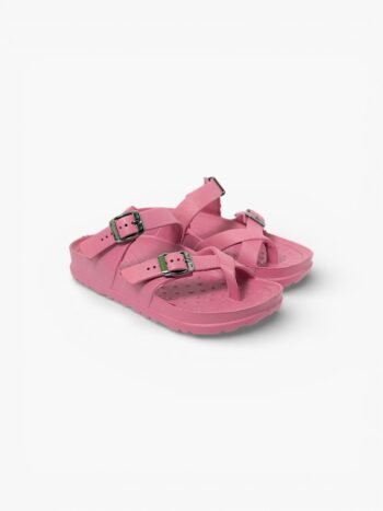 Pink Buckle-Strap Comfort Sandals for Women
