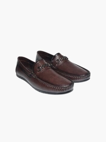 Chain Detail Leather Loafers