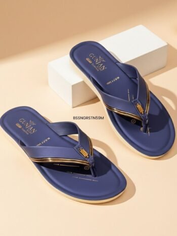 Guljan Navy Gold Accent Flats